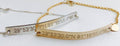 Engraved Custom Bracelet - Coordinates Name Gold Bar Bracelet - LillaDesigns