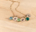 Personalized Mothers Initial Necklace  Family Tree Necklace Gift Gold Initial Disc Necklace Jewelry