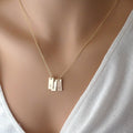 Mother's day Gift Mom Initial jewelry mini tag necklace Best Friend Gift Gold Dainty small tag Mom Name Necklace Name Necklace Initial