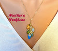 Mom Birthstone Necklace Familty Tree Necklace