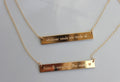 Engravable Gold Bar Necklace , Monogram necklace  Name necklace 