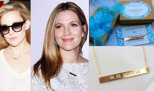 Name Necklace - Engraved Necklace - GOLD bar necklace Initital Personalized Nameplate Engraved -Gold Bar Monogram necklace sterling silver
