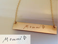 Custom Handwriting Necklace / Actual Sterling Silver  Signature Necklace Personalized gold bar Necklace / Memorial  handwriting jewelry