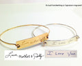 Handwriting Jewelry  / Actual Handwriting Bangle / Sterling Silver  Bracelet / Custom handwriting  bracelet / Memorial handwriting jewelry