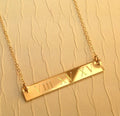 Personalized Name Necklace, Gold Bar Necklace - LillaDesigns