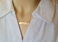 Big sis lil sis necklace, Gold Bar Necklace - LillaDesigns