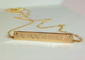 Gold bar Necklace Wedding date necklace Roman Numeral Personalized necklace Nameplate