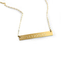 Name Necklace Mom Necklace Custom Engraved - Gold Bar Necklace - LillaDesigns