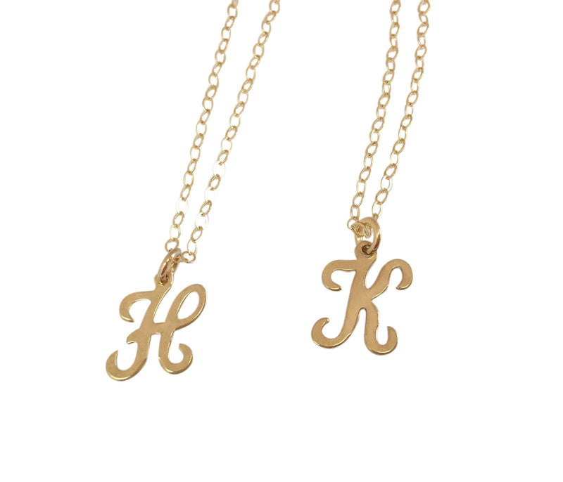 Script Initial 14 K Gold fill necklace