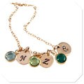 Personalized Mothers Necklace with Initials Birthstones