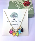 Family Tree Mom Necklace 14K gold Birthstone Grandmother Mother Necklace
