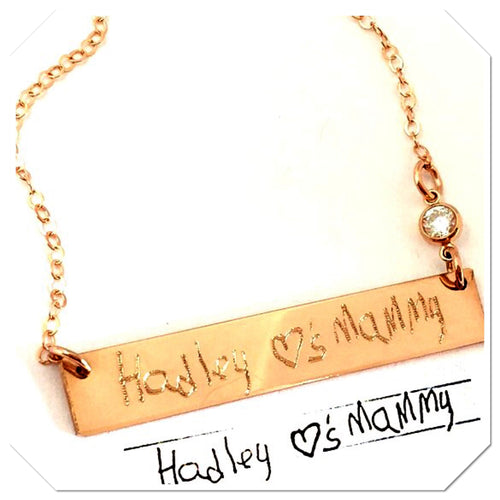 Custom Handwriting Necklace Gold or Silver
