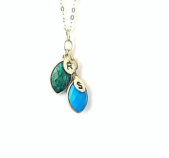 Sterling Silver 24" / 3 Gems 3 Leaves