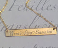 Custom Engraved Necklace - Gold Bar Necklace - LillaDesigns