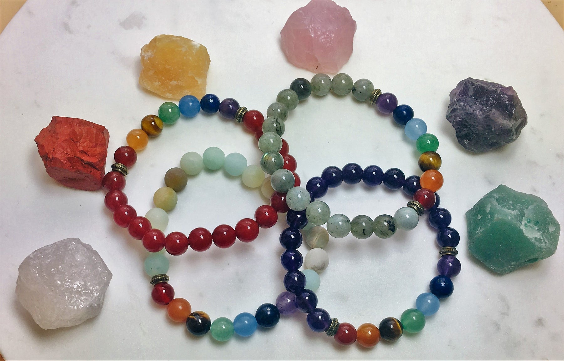 Valentine Gift Handmade Chakra Bracelets for Women With Evil Eye Bracelet  Semi Precious Gemstone Onyx Rock