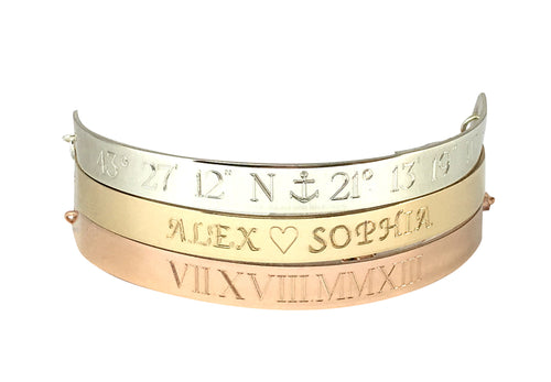 Half Cuff Engraved Personalized Bracelet - LillaDesigns