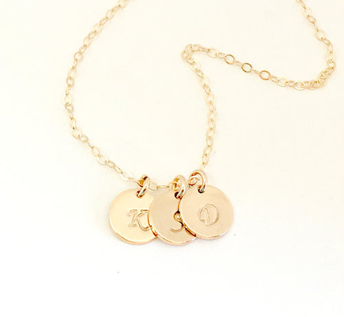 Handstamped initial necklace - LillaDesigns
