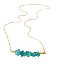 Raw Gemstone Bar Necklace Garnet Necklace January Birthstone