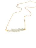 Raw Gemstone Bar Necklace Garnet Necklace January Birthstone