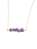 Raw Gemstone Bar Necklace Garnet Necklace January Birthstone