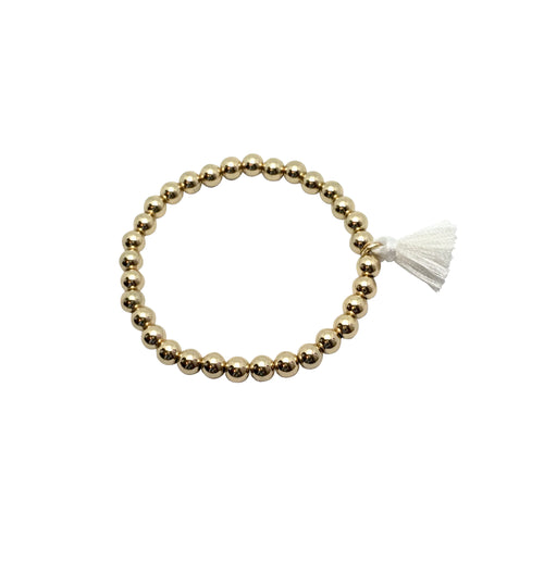 Gem Bead Collection - Gold Bead Tassel Bracelet - LillaDesigns