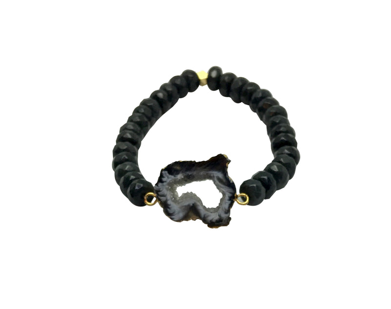 Black Noir Collection - Black Druzy Bracelet - LillaDesigns