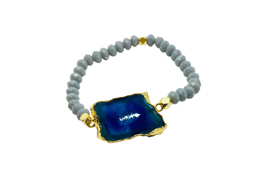 Midnight Blue Collection - Blue Druzy Bracelet - LillaDesigns
