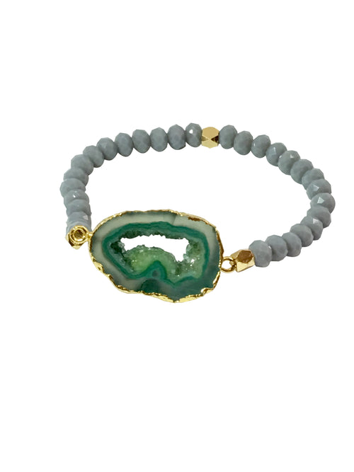 Green Geode Collection - Green Druzy Bracelet - LillaDesigns