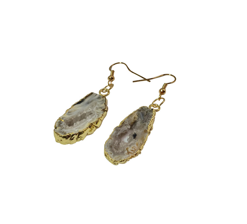 Agate Geode Collection - Capuccino Druzy Earrings - LillaDesigns