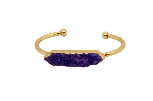 Druzy Bangle Collection - Violet Druzy Gold Bangle - LillaDesigns