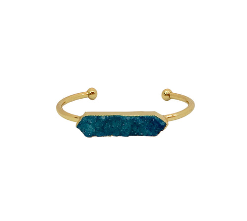 Druzy Bangle Collection - Blue Druzy Gold Bangle - LillaDesigns