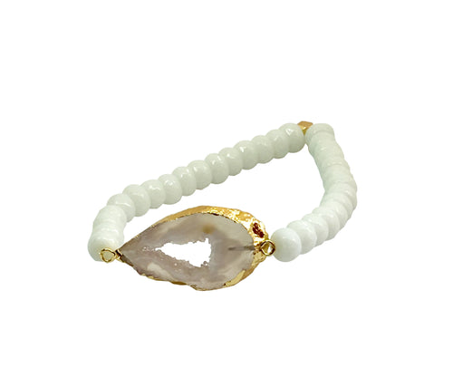 White Geode Collection - White Druzy Bracelet