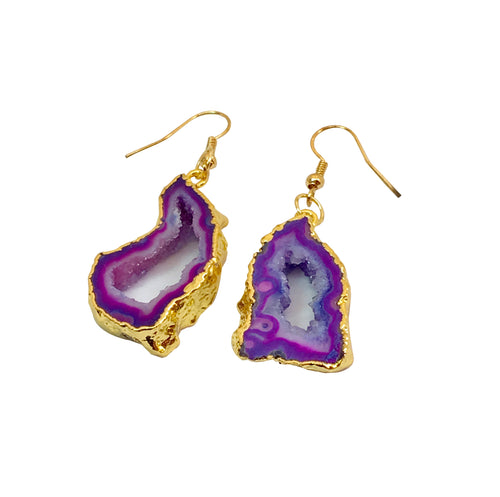 Violet Collection - Purple Druzy Earrings