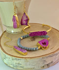 Bohemian Pink Collection - Pink Druzy Bracelet - LillaDesigns