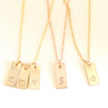 Initial jewelry mini tag necklace - LillaDesigns