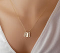 Initial jewelry mini tag necklace - LillaDesigns