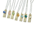 Swarovski Birthstone Necklace with Initial Tag