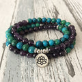 Amethyst Chrysocolla Mala Bracelet 108 beads