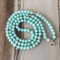 Aquamarine Mala Bracelet 108 beads
