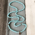 Aquamarine Mala Bracelet 108 beads