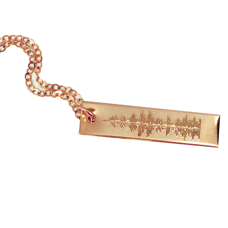 Baby Heartbeat Voice or Sound Wave Engraved Actual Handwriting Signature Gold or Silver Necklace - LillaDesigns