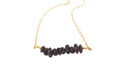 Raw Gemstone Bar Necklace Garnet Necklace January Birthstone