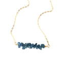 Raw Gemstone Bar Necklace Garnet Necklace January Birthstone