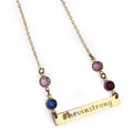 Engraved Gold Bar Necklace with Swarovski Birthstone added - Mom jewelry - LillaDesigns