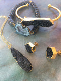 Black Noir Collection - Black Druzy Necklace - LillaDesigns