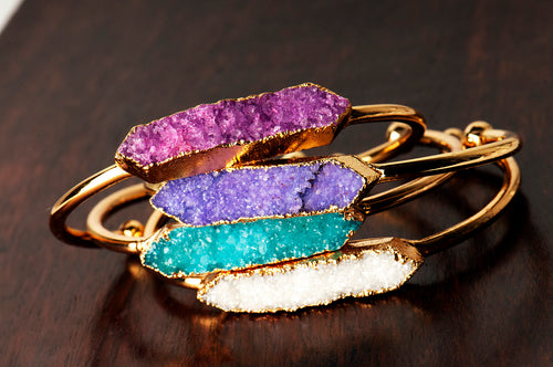 Druzy Geode Bangle Bracelet - LillaDesigns