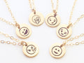 Emoji Necklace Kissy Face Necklace Gift for best friend necklace emoji disc necklace rose gold sterling silver gift for her happy face - LillaDesigns