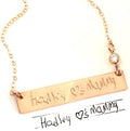 Baby Heartbeat Voice or Sound Wave Engraved Actual Handwriting Signature Gold or Silver Necklace - LillaDesigns