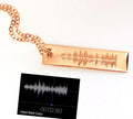 Baby Heartbeat Voice or Sound Wave Engraved Actual Handwriting Signature Gold or Silver Necklace - LillaDesigns