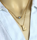 Simple Birthstone Necklace, Swarovski Crystal Birthstone necklace Small Choker or Layering Necklace  14k Gold Filled